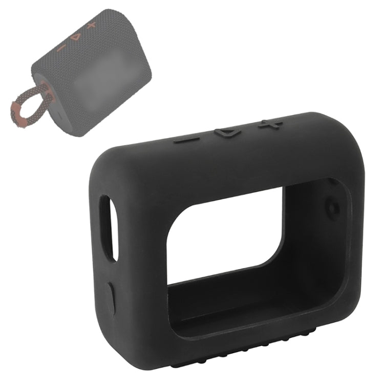 Capa de silicone para altifalante Bluetooth JBL GO3, estojo protetor portátil com mosquetão, Vermelho, Preto, Cinza Prateado, Laranja, Azul Escuro, Verde Menta, Verde Exército