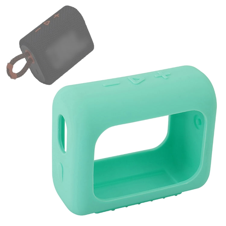 Capa de silicone para altifalante Bluetooth JBL GO3, estojo protetor portátil com mosquetão, Vermelho, Preto, Cinza Prateado, Laranja, Azul Escuro, Verde Menta, Verde Exército