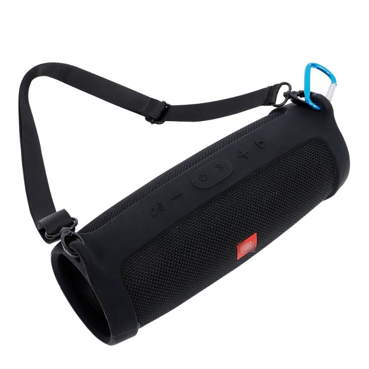 Capa protetora de silicone portátil para altifalante Bluetooth JBL Charge 4 com alça de ombro e mosquetão, Rosa, Vermelho, Azul, Preto, Cinza Prateado, Laranja, Verde Menta, Azul Marinho