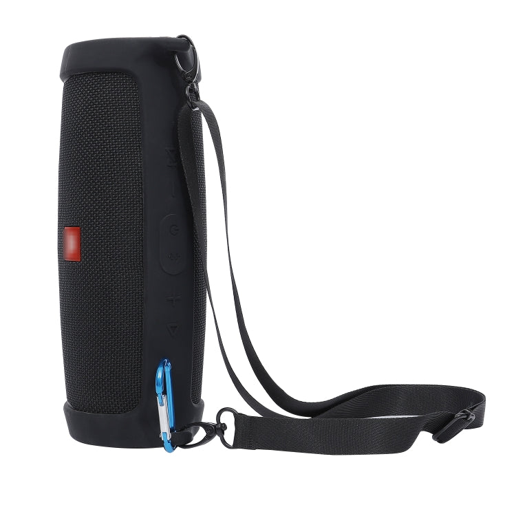 Capa protetora de silicone portátil para altifalante Bluetooth JBL Charge 4 com alça de ombro e mosquetão, Rosa, Vermelho, Azul, Preto, Cinza Prateado, Laranja, Verde Menta, Azul Marinho