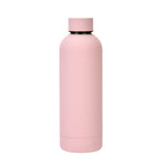 Garrafa de Água Esportiva Portátil em Aço Inoxidável Fosco para Exterior, Copo Isolante com Pintura em Borracha, Verde Musgo, Rosa Claro, Rosa Fumado, Laranja Cinábrio, Verde Branco, Caqui, Preto Tinta, Azul Lago, Verde Cinzento, Lilás, Índigo, Cinza