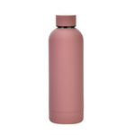 Garrafa de Água Esportiva Portátil em Aço Inoxidável Fosco para Exterior, Copo Isolante com Pintura em Borracha, Verde Musgo, Rosa Claro, Rosa Fumado, Laranja Cinábrio, Verde Branco, Caqui, Preto Tinta, Azul Lago, Verde Cinzento, Lilás, Índigo, Cinza