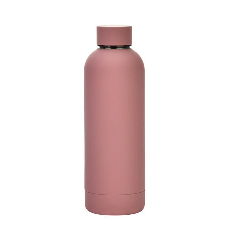 Garrafa de Água Esportiva Portátil em Aço Inoxidável Fosco para Exterior, Copo Isolante com Pintura em Borracha, Verde Musgo, Rosa Claro, Rosa Fumado, Laranja Cinábrio, Verde Branco, Caqui, Preto Tinta, Azul Lago, Verde Cinzento, Lilás, Índigo, Cinza