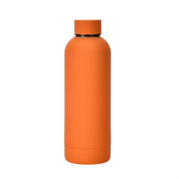 Garrafa de Água Esportiva Portátil em Aço Inoxidável Fosco para Exterior, Copo Isolante com Pintura em Borracha, Verde Musgo, Rosa Claro, Rosa Fumado, Laranja Cinábrio, Verde Branco, Caqui, Preto Tinta, Azul Lago, Verde Cinzento, Lilás, Índigo, Cinza