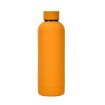 Garrafa de Água Esportiva Portátil em Aço Inoxidável Fosco para Exterior, Copo Isolante com Pintura em Borracha, Verde Musgo, Rosa Claro, Rosa Fumado, Laranja Cinábrio, Verde Branco, Caqui, Preto Tinta, Azul Lago, Verde Cinzento, Lilás, Índigo, Cinza
