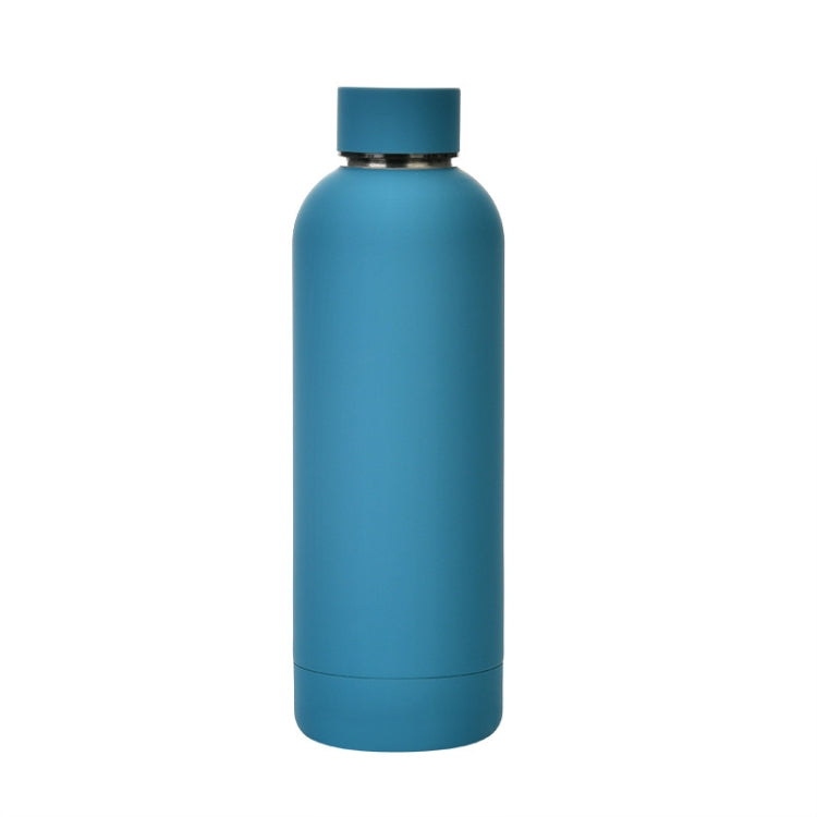 Garrafa de Água Esportiva Portátil em Aço Inoxidável Fosco para Exterior, Copo Isolante com Pintura em Borracha, Verde Musgo, Rosa Claro, Rosa Fumado, Laranja Cinábrio, Verde Branco, Caqui, Preto Tinta, Azul Lago, Verde Cinzento, Lilás, Índigo, Cinza