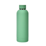 Garrafa de Água Esportiva Portátil em Aço Inoxidável Fosco para Exterior, Copo Isolante com Pintura em Borracha, Verde Musgo, Rosa Claro, Rosa Fumado, Laranja Cinábrio, Verde Branco, Caqui, Preto Tinta, Azul Lago, Verde Cinzento, Lilás, Índigo, Cinza