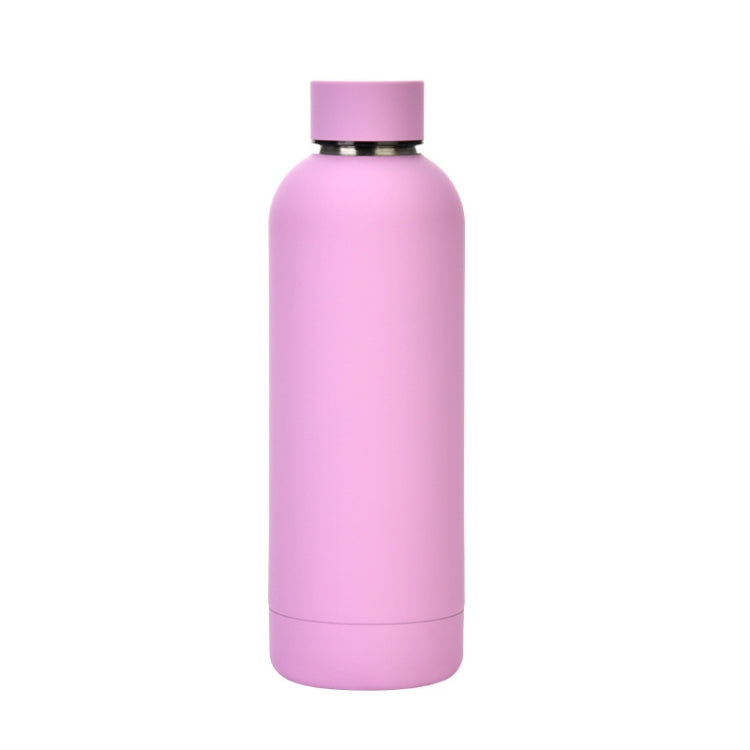 Garrafa de Água Esportiva Portátil em Aço Inoxidável Fosco para Exterior, Copo Isolante com Pintura em Borracha, Verde Musgo, Rosa Claro, Rosa Fumado, Laranja Cinábrio, Verde Branco, Caqui, Preto Tinta, Azul Lago, Verde Cinzento, Lilás, Índigo, Cinza