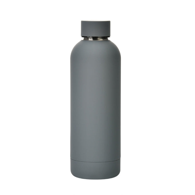 Garrafa de Água Esportiva Portátil em Aço Inoxidável Fosco para Exterior, Copo Isolante com Pintura em Borracha, Verde Musgo, Rosa Claro, Rosa Fumado, Laranja Cinábrio, Verde Branco, Caqui, Preto Tinta, Azul Lago, Verde Cinzento, Lilás, Índigo, Cinza
