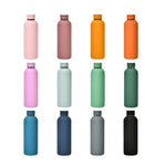 Garrafa de Água Esportiva Portátil em Aço Inoxidável Fosco para Exterior, Copo Isolante com Pintura em Borracha, Verde Musgo, Rosa Claro, Rosa Fumado, Laranja Cinábrio, Verde Branco, Caqui, Preto Tinta, Azul Lago, Verde Cinzento, Lilás, Índigo, Cinza