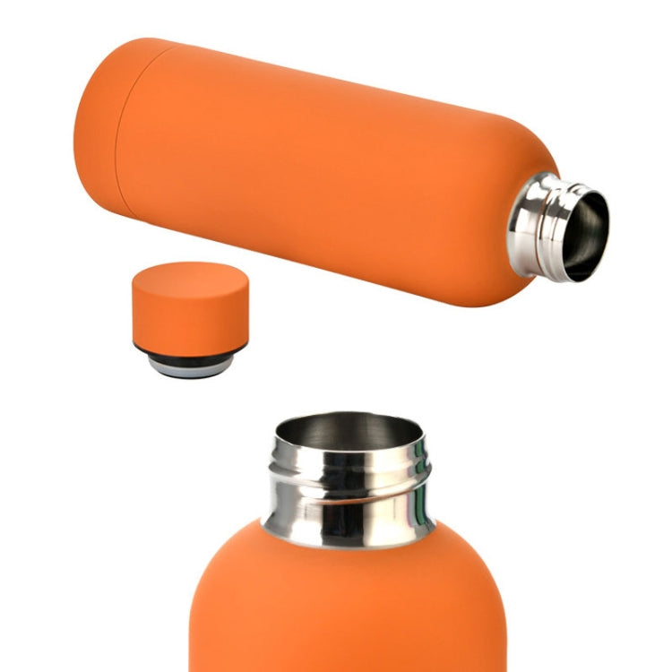 Garrafa de Água Esportiva Portátil em Aço Inoxidável Fosco para Exterior, Copo Isolante com Pintura em Borracha, Verde Musgo, Rosa Claro, Rosa Fumado, Laranja Cinábrio, Verde Branco, Caqui, Preto Tinta, Azul Lago, Verde Cinzento, Lilás, Índigo, Cinza