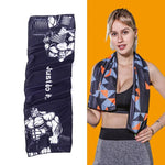 Toalha fria desportiva para ginásio, absorvente de suor e de secagem rápida, tamanho: 100 x 30cm (Festival de Música), Toalha de secagem rápida, tamanho: 100 x 30cm (Fogo), Toalha de secagem rápida, tamanho: 100 x 30cm (Triângulo Geométrico)