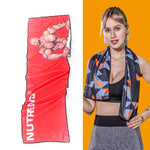 Toalha fria desportiva para ginásio, absorvente de suor e de secagem rápida, tamanho: 100 x 30cm (Festival de Música), Toalha de secagem rápida, tamanho: 100 x 30cm (Fogo), Toalha de secagem rápida, tamanho: 100 x 30cm (Triângulo Geométrico)
