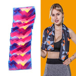 Toalha fria desportiva para ginásio, absorvente de suor e de secagem rápida, tamanho: 100 x 30cm (Festival de Música), Toalha de secagem rápida, tamanho: 100 x 30cm (Fogo), Toalha de secagem rápida, tamanho: 100 x 30cm (Triângulo Geométrico)