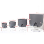 Vaso de flor transparente de plástico de dupla camada com armazenamento de água automático e absorção de água, Calibre A703 8,2cm, Calibre A705 10,5cm, Calibre A707 15,3cm, Calibre A709 23,5cm