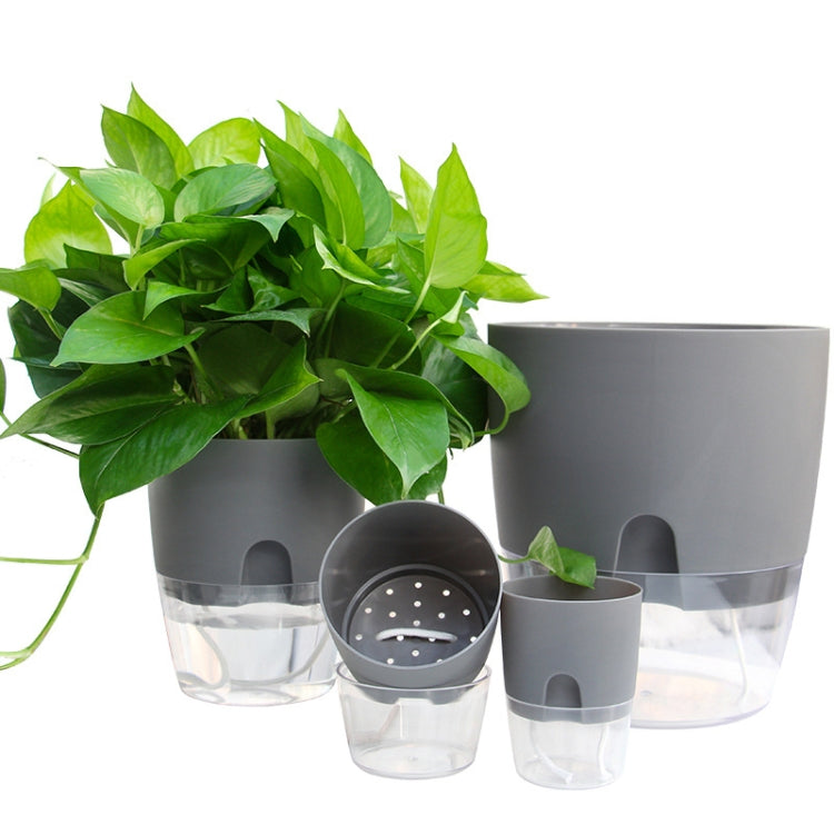 Vaso de flor transparente de plástico de dupla camada com armazenamento de água automático e absorção de água, Calibre A703 8,2cm, Calibre A705 10,5cm, Calibre A707 15,3cm, Calibre A709 23,5cm