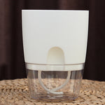 Vaso de flor transparente de plástico de dupla camada com armazenamento de água automático e absorção de água, Calibre A703 8,2cm, Calibre A705 10,5cm, Calibre A707 15,3cm, Calibre A709 23,5cm