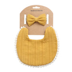 Conjunto de toalha de saliva dupla face e faixa para cabeça em algodão de linho para bebé, DP021-1, DP021-2, DP021-3, DP021-4, DP021-5, DP021-6, DP021-7, DP021-13, DP021-9, DP021-10, DP021-11, DP021-12