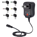 Fonte de alimentação regulada ajustável C5 3-12V 12W com adaptador multifunções e pontas DC, ficha US, ficha UK, ficha EU