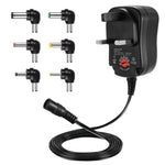 Fonte de alimentação regulada ajustável C5 3-12V 12W com adaptador multifunções e pontas DC, ficha US, ficha UK, ficha EU