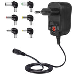 Fonte de alimentação regulada ajustável C5 3-12V 12W com adaptador multifunções e pontas DC, ficha US, ficha UK, ficha EU