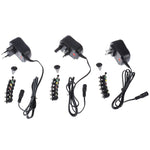 Fonte de alimentação regulada ajustável C5 3-12V 12W com adaptador multifunções e pontas DC, ficha US, ficha UK, ficha EU