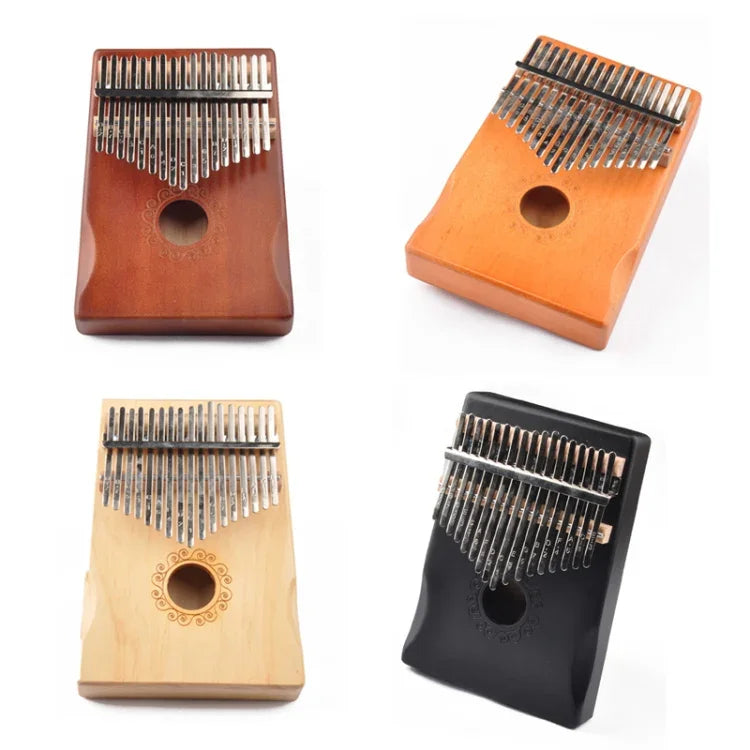 Kalimba Piano de Polegar de 17 Tons para Iniciantes, Castanho, Kit Castanho, Amarelo, Kit Amarelo, Madeira, Kit Madeira, Preto, Kit Preto