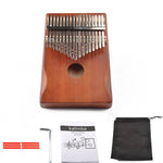 Kalimba Piano de Polegar de 17 Tons para Iniciantes, Castanho, Kit Castanho, Amarelo, Kit Amarelo, Madeira, Kit Madeira, Preto, Kit Preto