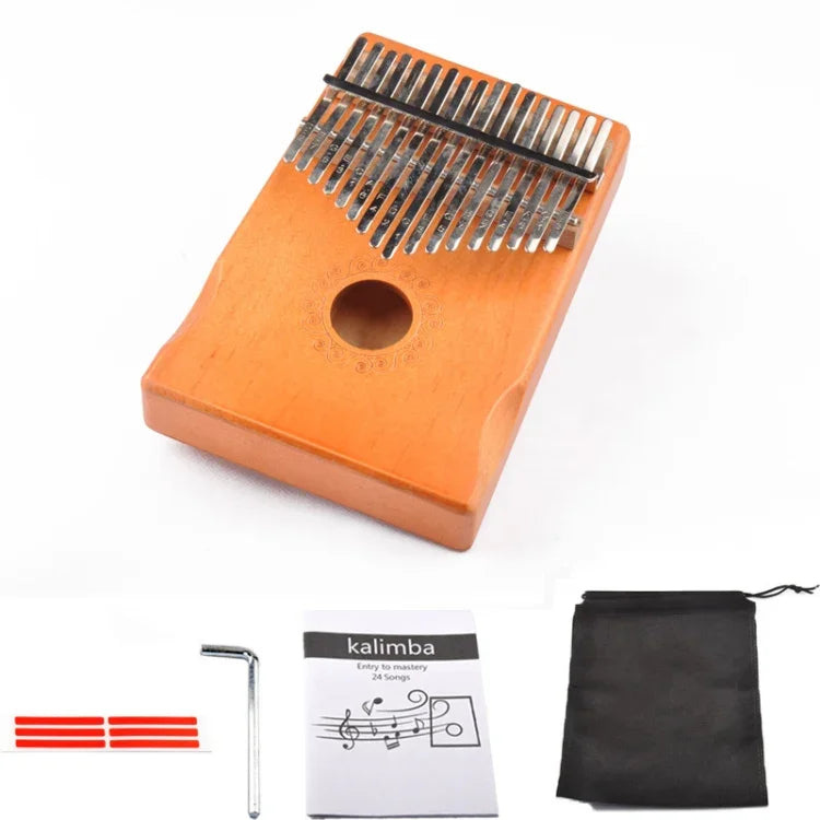 Kalimba Piano de Polegar de 17 Tons para Iniciantes, Castanho, Kit Castanho, Amarelo, Kit Amarelo, Madeira, Kit Madeira, Preto, Kit Preto