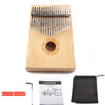 Kalimba Piano de Polegar de 17 Tons para Iniciantes, Castanho, Kit Castanho, Amarelo, Kit Amarelo, Madeira, Kit Madeira, Preto, Kit Preto