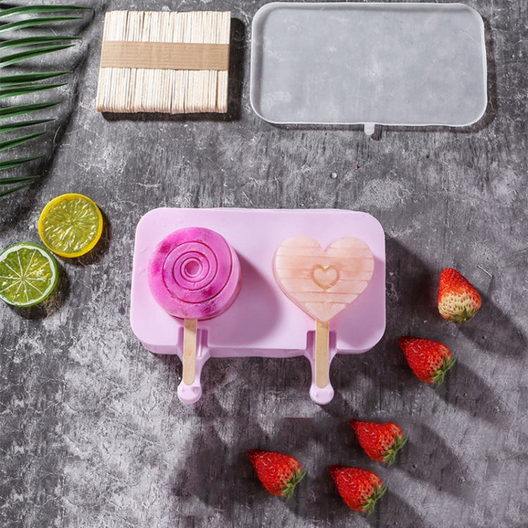 Molde de Silicone para Gelados com Desenho Animado Fofo, com Tampa e Palito, Amor