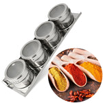 Conjunto de Galheteiro Magnético para Temperos em Aço Inoxidável, Conjunto de Galheteiro para Temperos em Aço Inoxidável