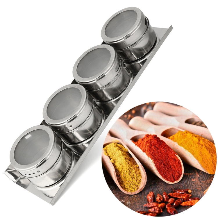 Conjunto de Galheteiro Magnético para Temperos em Aço Inoxidável, Conjunto de Galheteiro para Temperos em Aço Inoxidável