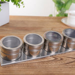 Conjunto de Galheteiro Magnético para Temperos em Aço Inoxidável, Conjunto de Galheteiro para Temperos em Aço Inoxidável