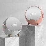 Altifalante Bluetooth inteligente multifunções de secretária com carregamento sem fios, despertador e suporte para telemóvel