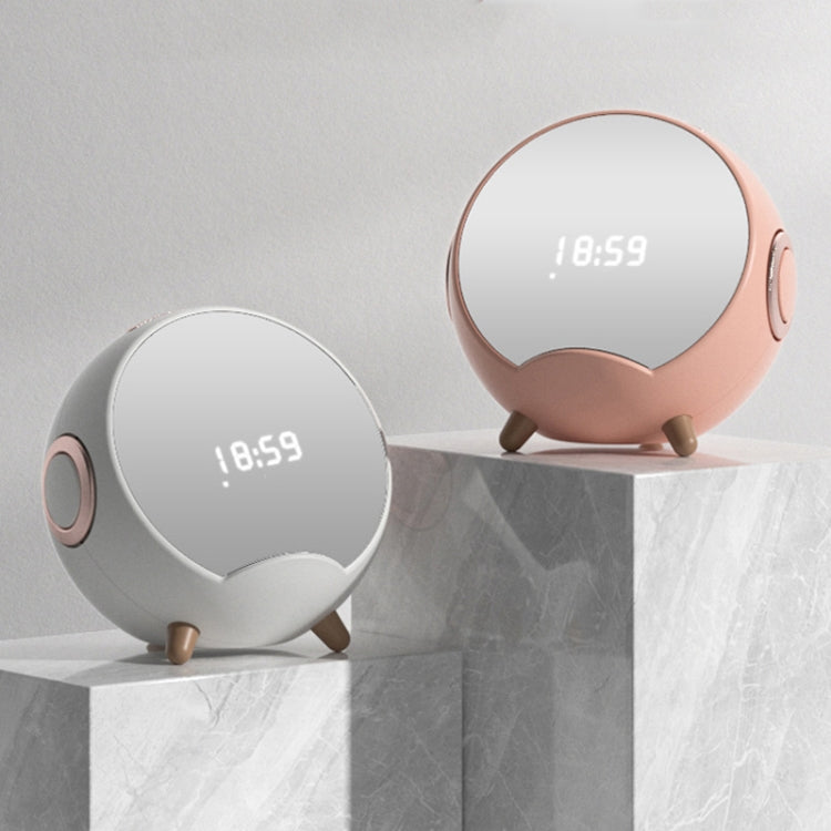 Altifalante Bluetooth inteligente multifunções de secretária com carregamento sem fios, despertador e suporte para telemóvel