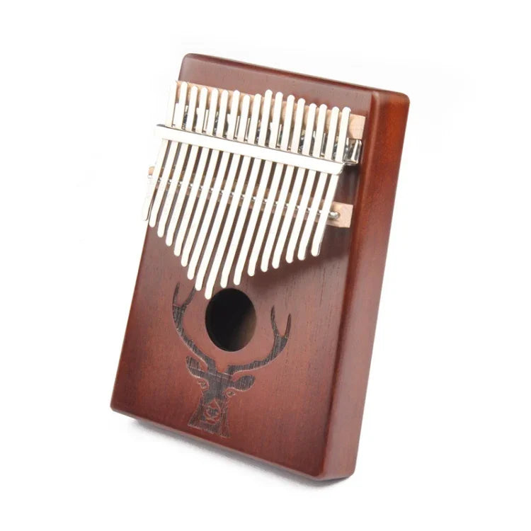 Kalimba Piano de Polegar de 17 Tons para Iniciantes com Cabeça de Cervo