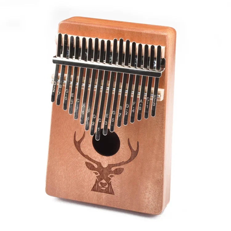 Kalimba Piano de Polegar de 17 Tons para Iniciantes com Cabeça de Cervo