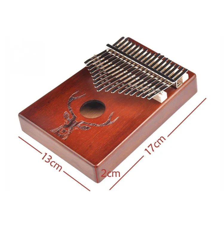 Kalimba Piano de Polegar de 17 Tons para Iniciantes com Cabeça de Cervo