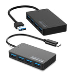 KYTC47 Cabo Adaptador USB 4 Portas Estação de Acoplamento USB de Alta Velocidade HUB Multi-Interface Conversor, Preto USB 3.0, Preto Type-C