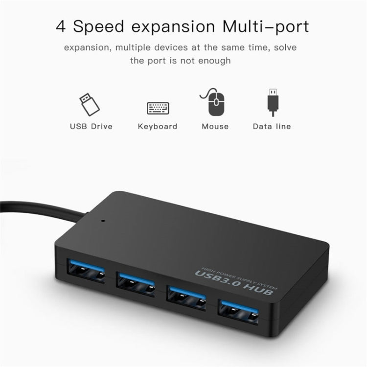 KYTC47 Cabo Adaptador USB 4 Portas Estação de Acoplamento USB de Alta Velocidade HUB Multi-Interface Conversor, Preto USB 3.0, Preto Type-C