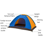 T015 Tenda de Camping ao Ar Livre de Camada Única para Camping e Praia, Entrega de Cor Aleatória, Para 2 Pessoas, 3-4 Pessoas