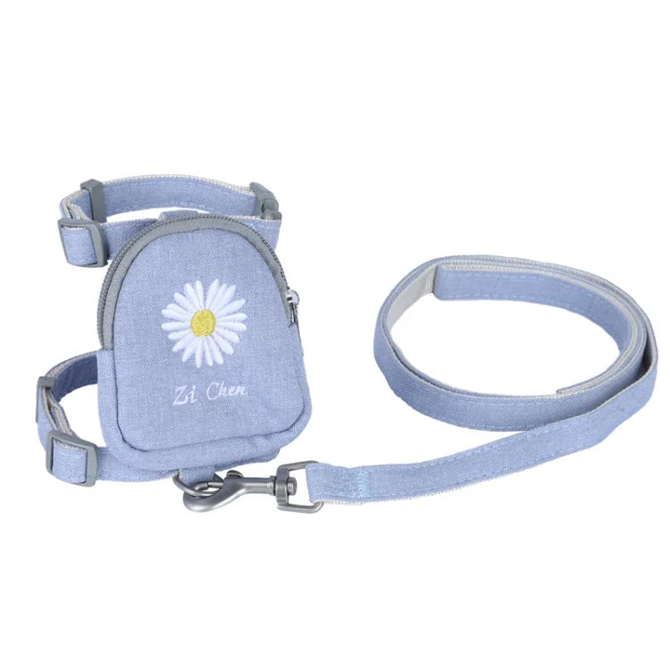 ZiChen Corda de Tração para Gato Mochila Bordada para Pequenos Animais, S, M, L