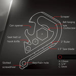 Gadget EDC para Exterior, Ferramenta de Emergência Multifuncional com Clipe para Chaves, Ferramenta de Emergência EDC