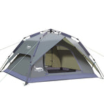 Tenda de Acampamento de Viagem ao Ar Livre Desert&Fox Tenda Automática de Praia Fácil de Montar para 3-4 Pessoas, Verde Exército, Azul Céu, Verde Fruta