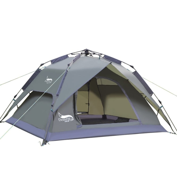 Tenda de Acampamento de Viagem ao Ar Livre Desert&Fox Tenda Automática de Praia Fácil de Montar para 3-4 Pessoas, Verde Exército, Azul Céu, Verde Fruta
