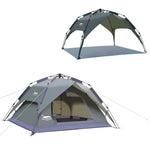 Tenda de Acampamento de Viagem ao Ar Livre Desert&Fox Tenda Automática de Praia Fácil de Montar para 3-4 Pessoas, Verde Exército, Azul Céu, Verde Fruta