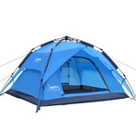 Tenda de Acampamento de Viagem ao Ar Livre Desert&Fox Tenda Automática de Praia Fácil de Montar para 3-4 Pessoas, Verde Exército, Azul Céu, Verde Fruta