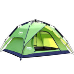 Tenda de Acampamento de Viagem ao Ar Livre Desert&Fox Tenda Automática de Praia Fácil de Montar para 3-4 Pessoas, Verde Exército, Azul Céu, Verde Fruta