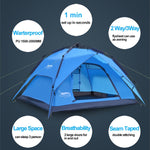 Tenda de Acampamento de Viagem ao Ar Livre Desert&Fox Tenda Automática de Praia Fácil de Montar para 3-4 Pessoas, Verde Exército, Azul Céu, Verde Fruta